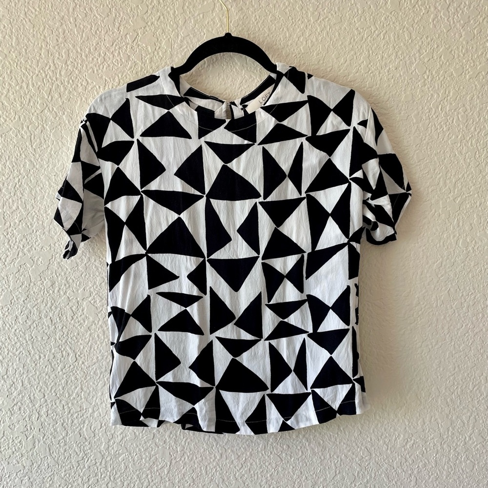 Checkered Short Sleeve Blouse